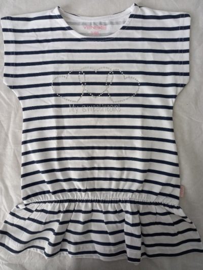 MAJICA KRATEK ROKAV- modre črte